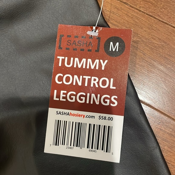 NWT tummy control leather leggings in size M - Picture 3 of 7